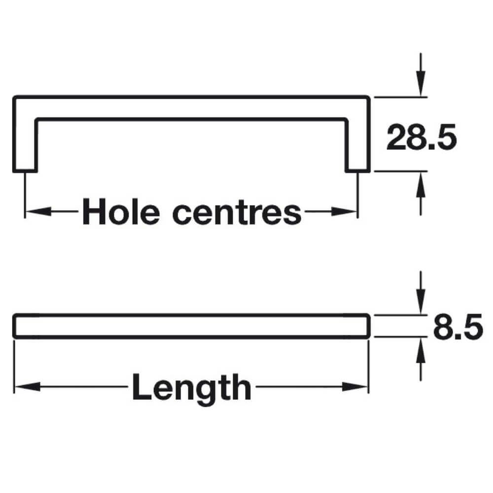 Modern Polished Chrome Kitchen Cabinet Door Bar Handle Balimore HAF108