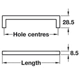 Modern Polished Chrome Kitchen Cabinet Door Bar Handle Balimore HAF108