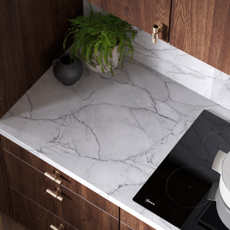 Bushboard Omega Modern Emperador Marble Kitchen Worktops Matt Finish
