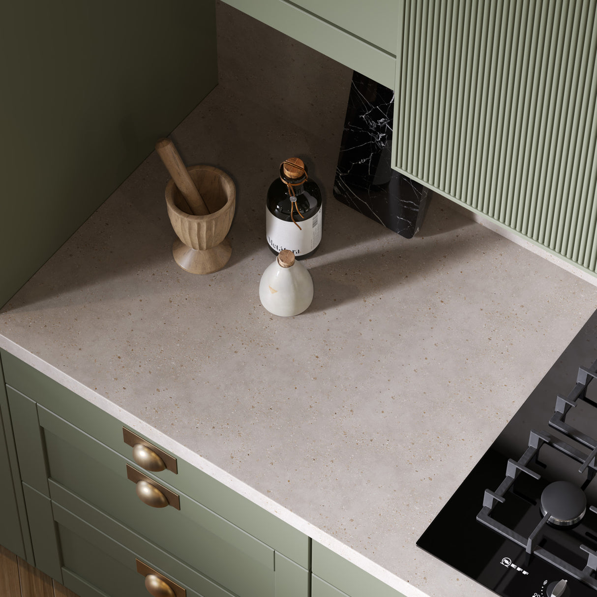 Bushboard Omega Modern Terrazzo Dune Kitchen Worktops Stone Finish