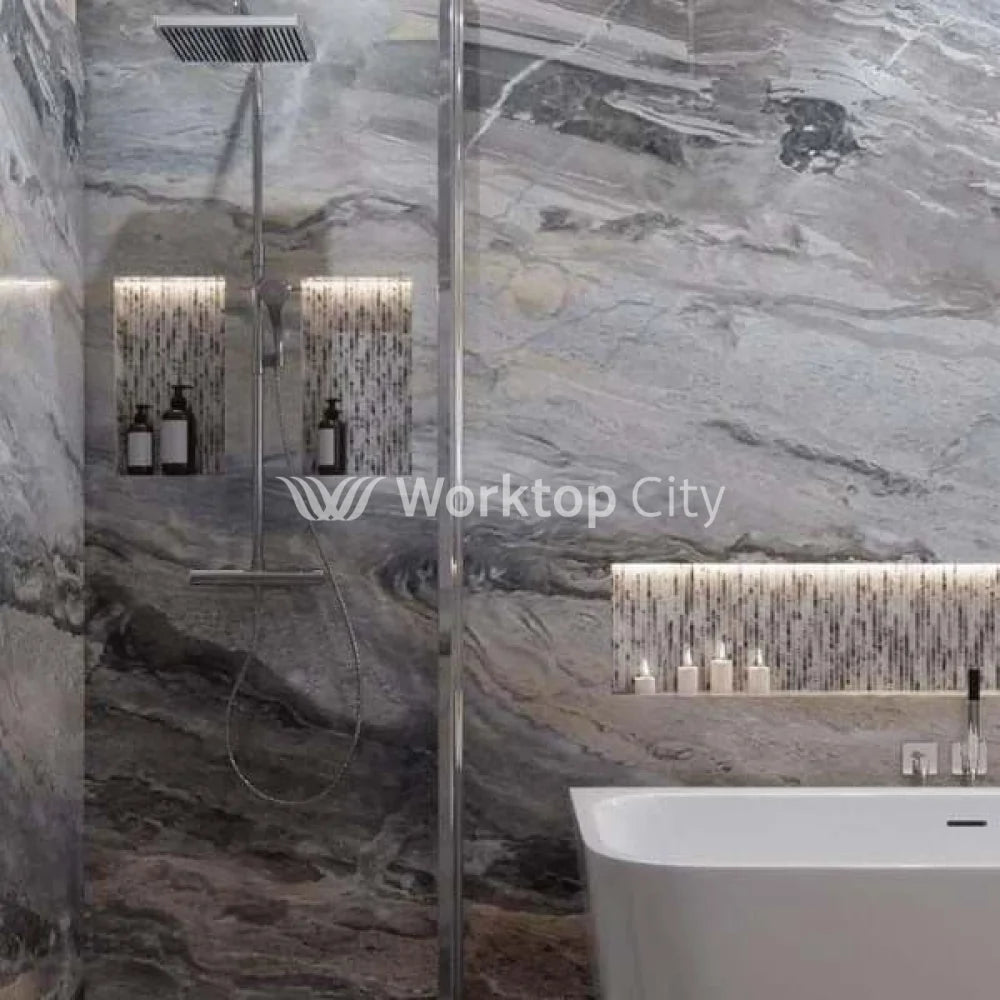 Multipanel Linda Classic Collection Cappuccino Stone (M7256) -  Shower/Bathroom Wall Panels