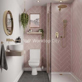 Multipanel Tile Collection Antique Rose (MT325H) - Herringbone Tile Shower/Bathroom Wall Panels