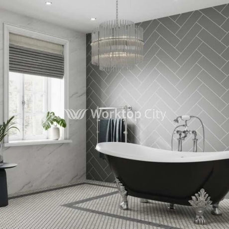 Multipanel Tile Collection Dust Grey (MT732H) - Herringbone Tile Shower/Bathroom Wall Panels