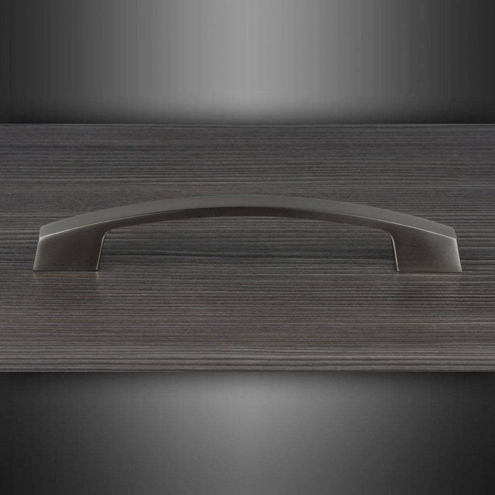 M4TEC Dunbeath E5 Brushed Nickel Bow Cupboard Handle – 160mm Hole Centres – Modern Cabinet & Drawer Pull