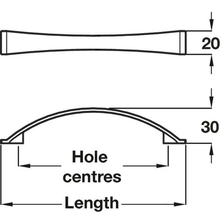 Odessa Chrome Cupboard Door Handle Avoch VA9