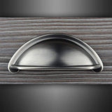 M4TEC Dalmally D7 Pewter Cup Drawer Pull Handle – Traditional Cabinet & Cupboard Shell Handle (76mm Centres)