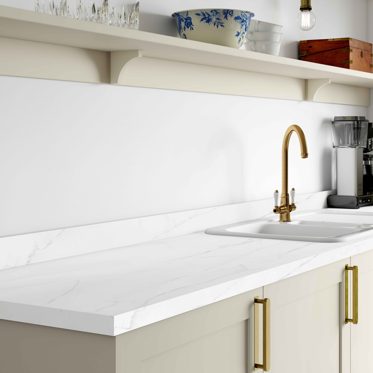 Wilsonart Paros Marble Square Edge Kitchen Worktops (Extramatt Finish)