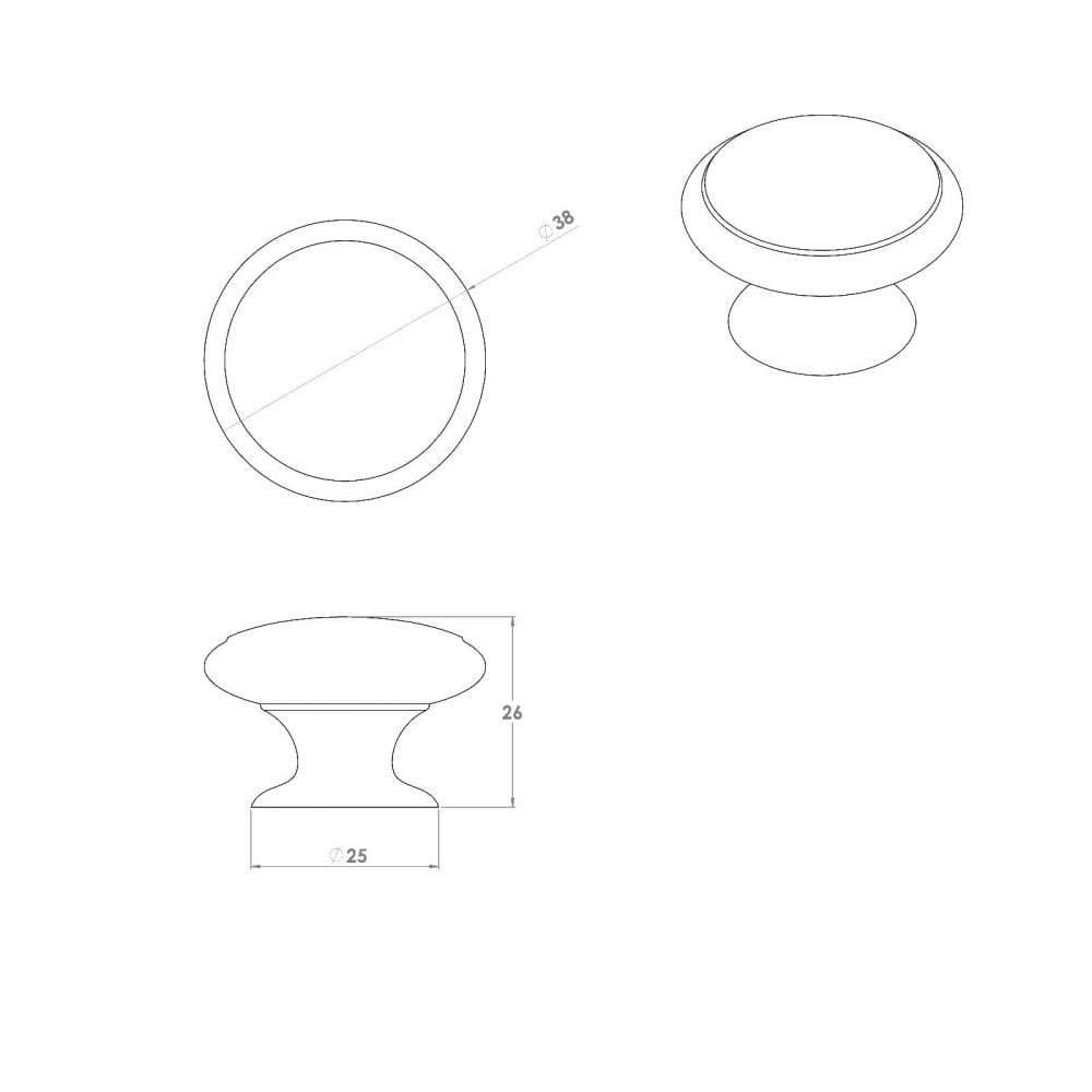 Polished Chrome Cupboard Knob Handle – M4TEC Braemar E3