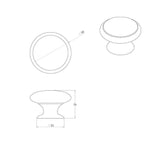 Polished Chrome Cupboard Knob Handle – M4TEC Braemar E3