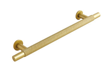 Barchester Knurled Double Ring T- Bar Kitchen/Bedroom Door Handle Satin Brass 160mm Hole Centres