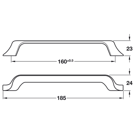 Pull Handle, Zinc Alloy, Fixing Centres 160mm, Charlotte | CLEARANCE
