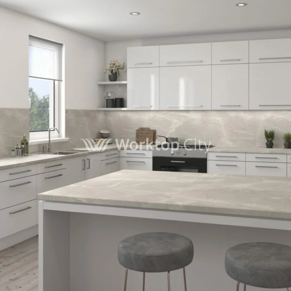 Senses Laminate Kitchen Worktops Colorado Marble Round (Postformed) Edge Matte Finish