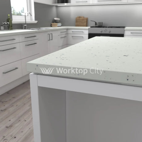 Senses Laminate Kitchen Worktops White Fleck Square Edge Matte Finish