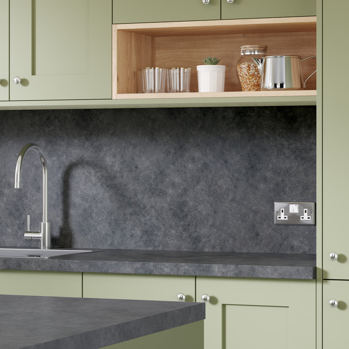 Bushboard Options Brasilia Kitchen Worktops (Stone Matt Finish)