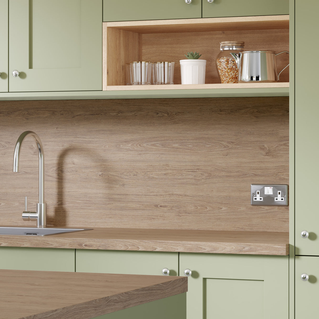 Bushboard Options Quebec Oak Kitchen Worktops (Matt Finish)