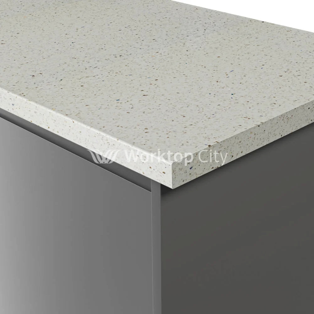 Spectra White Terrazzo - Quartz Finish Postformed Edge