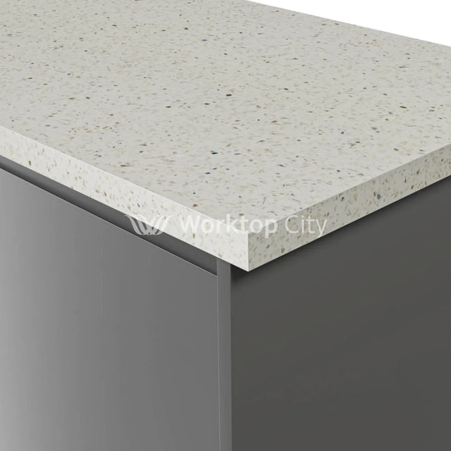 Spectra White Terrazzo Square Edged Laminate Kitchen Worktops - Quartz ...