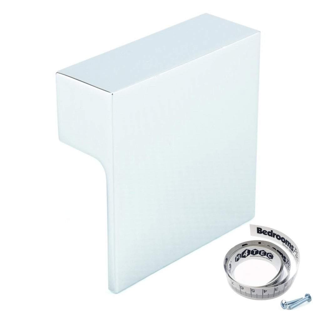 M4TEC Inverbeg Q6 Square Cupboard Knob Handle – Modern Polished Chrome or Stainless Steel Cabinet Handle