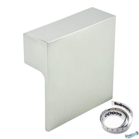 M4TEC Inverbeg Q6 Square Cupboard Knob Handle – Modern Polished Chrome or Stainless Steel Cabinet Handle