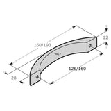 Stainless Steel Cupboard Door Handle M4TEC Blythe L7