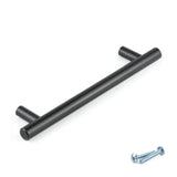 M4TEC Ballater D5 Black T-Bar Handle – Modern Cabinet, Cupboard & Door Handle (128mm Centres)