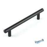M4TEC Ballater D5 Black T-Bar Handle – Modern Cabinet, Cupboard & Door Handle (128mm Centres)