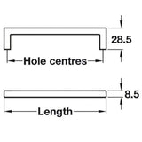 Viefe U Modern Matt Black Kitchen Cabinet Door Handle Balimore HAF108