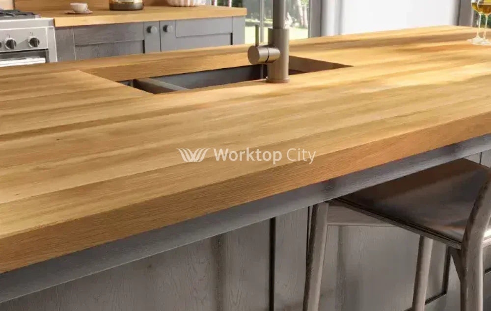 WTC Elegance Solid Full Stave Oak Real Wood Kitchen Worktops 40mm (T)